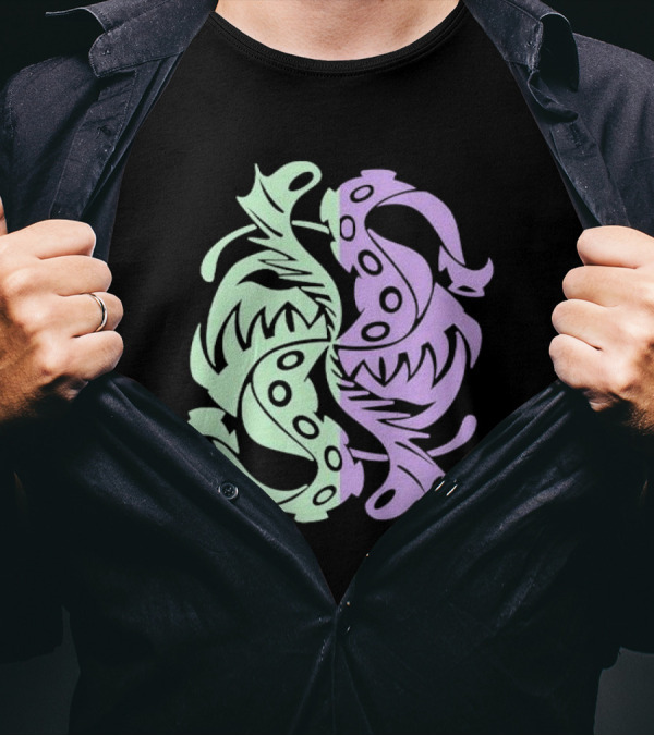 Envy Sigil Green And Purple Tribal Yin Yang T-Shirt