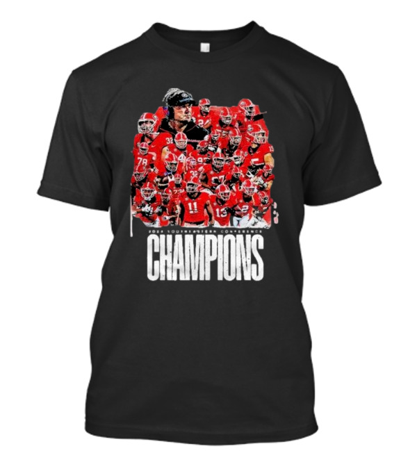 Georgia Bulldogs 2024 Southeastern Conference Champions Football Team T-Shirt