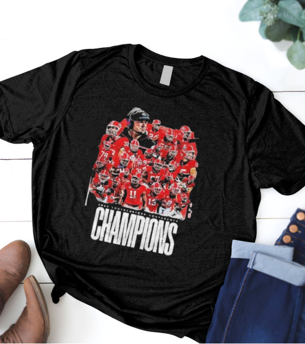 Georgia Bulldogs 2024 Southeastern Conference Champions Football Team T-Shirt