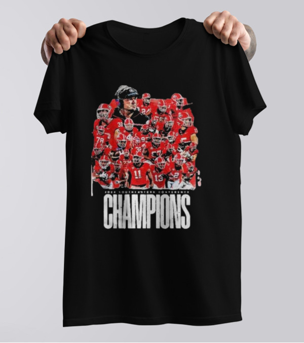 Georgia Bulldogs 2024 Southeastern Conference Champions Football Team T-Shirt