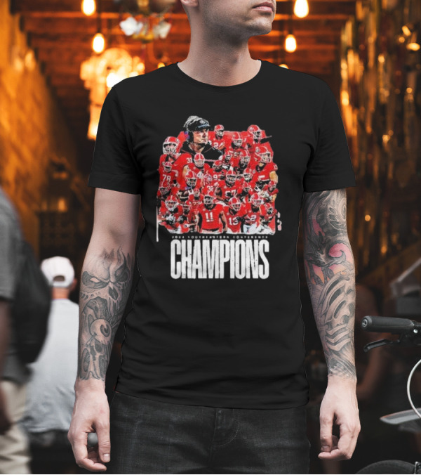 Georgia Bulldogs 2024 Southeastern Conference Champions Football Team T-Shirt