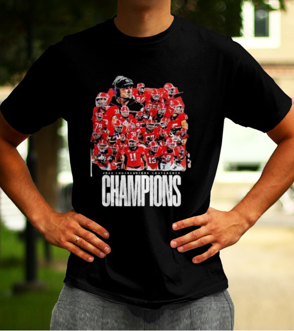 Georgia Bulldogs 2024 Southeastern Conference Champions Football Team T-Shirt