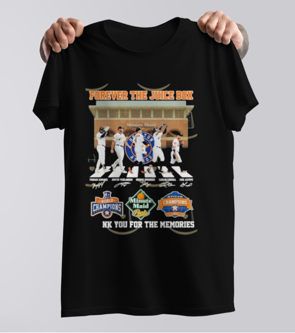 Forever The Juice Box Houston Astros World Champions Minute Maid Park Signature Thank You For The Memories T-Shirt