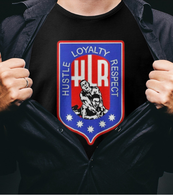 Hustle Loyalty Respect HLR Emblem With Wrestling T-Shirt