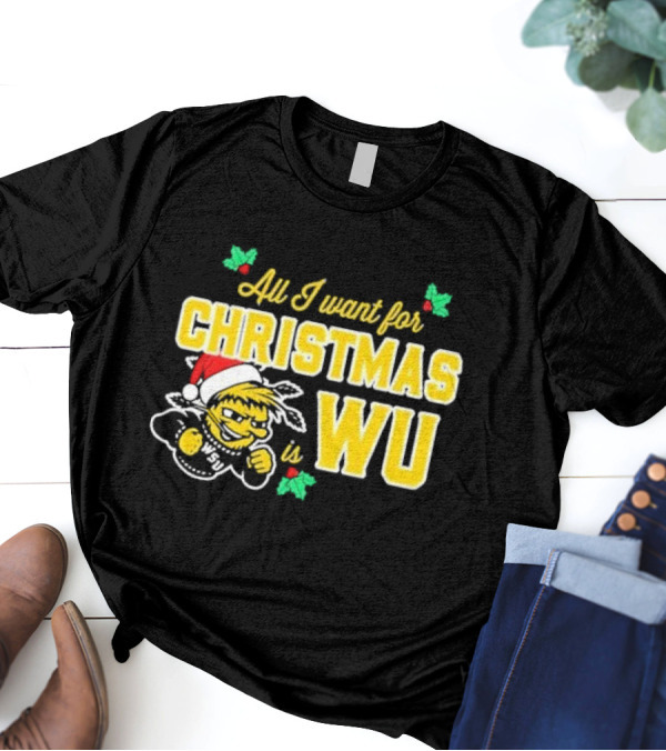 All I Want For Christmas Is Wu Santa Shocker Character WSU Holiday T-Shirt