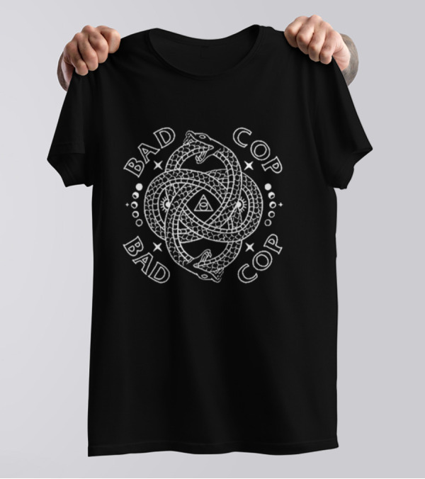 Bad Cop Bad Cop Intertwined Snakes With Triangle T-Shirt