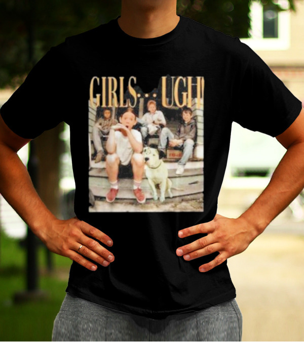 GIRLS UGH Thug Life Valentine Boys Sitting With Dog T-Shirt
