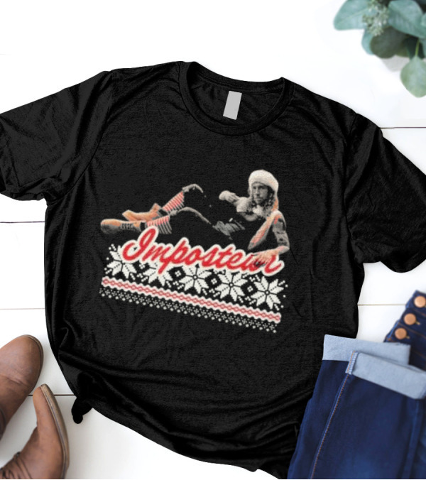 Julien Dore De Noel Vert Ugly Christmas 2024 Imposteur Snowflake Santa Hat T-Shirt