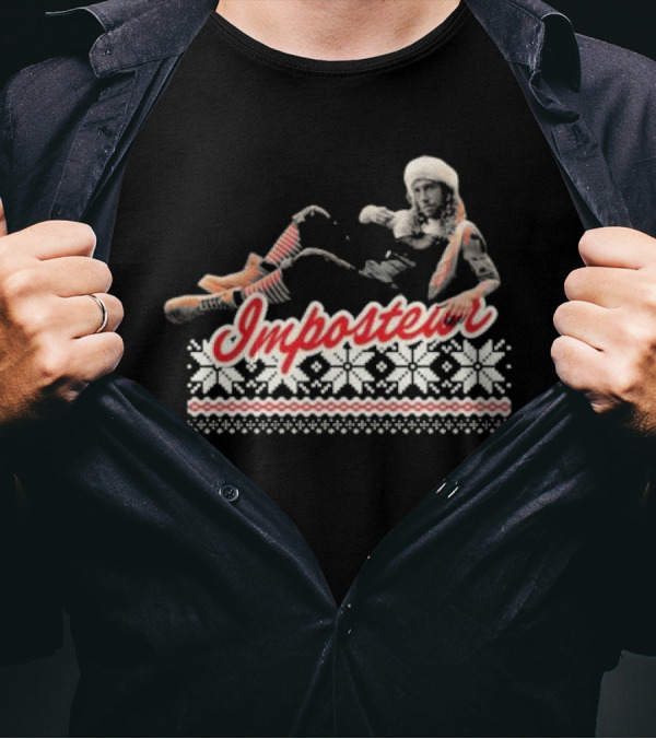 Julien Dore De Noel Vert Ugly Christmas 2024 Imposteur Snowflake Santa Hat T-Shirt