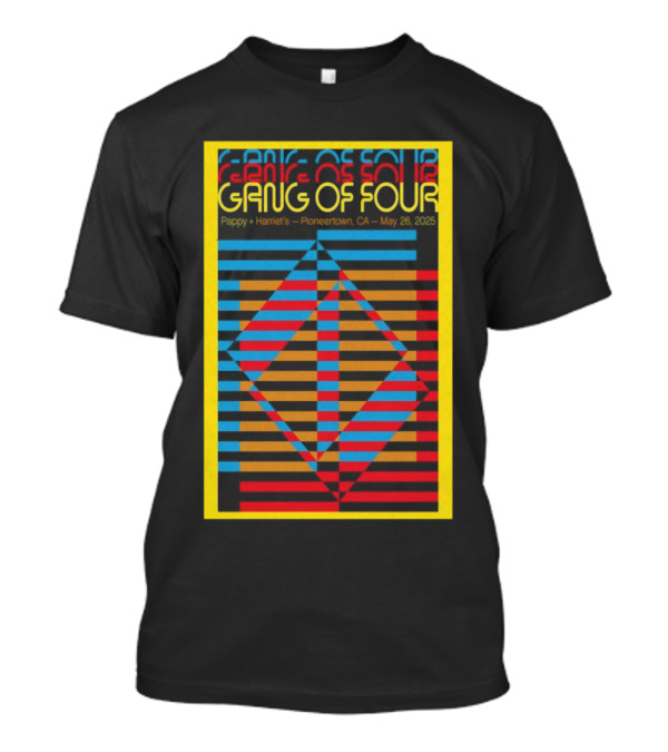 Gang Of Four Pappy + Harriet’s Pioneertown CA May 26 2025 Geometric Lines T-Shirt