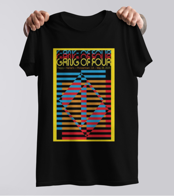 Gang Of Four Pappy + Harriet’s Pioneertown CA May 26 2025 Geometric Lines T-Shirt