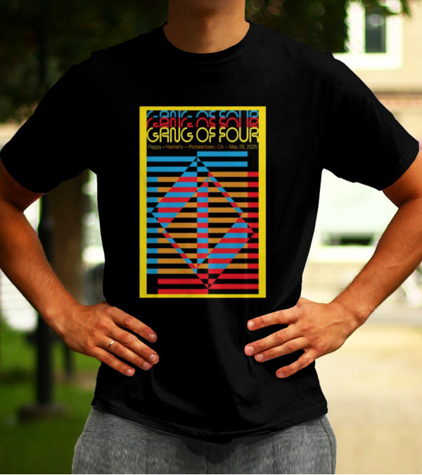 Gang Of Four Pappy + Harriet’s Pioneertown CA May 26 2025 Geometric Lines T-Shirt