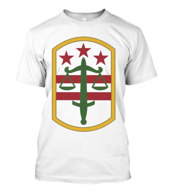 260 Military Police Command Insignia With Stars And Sword Scales Emblem T-Shirt