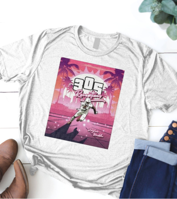 305 Receptions Jaylen Waddle Miami Football T-Shirt
