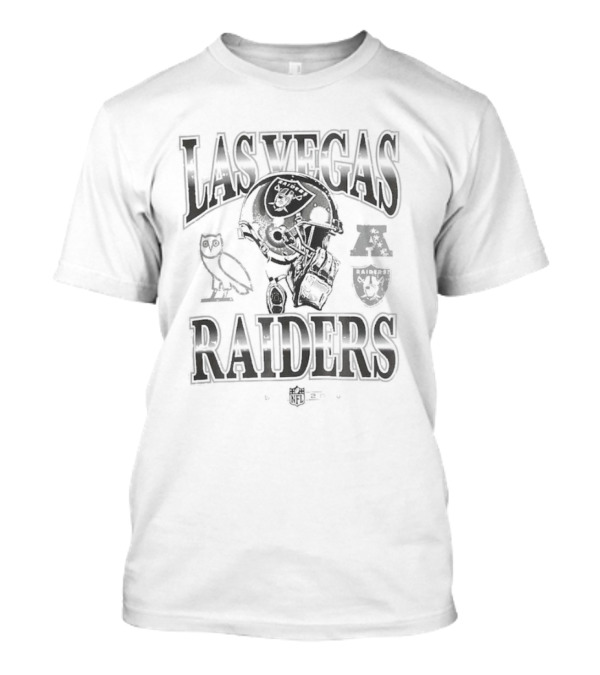 OVO Las Vegas Raiders NFL Helmet Owl Shield T-Shirt