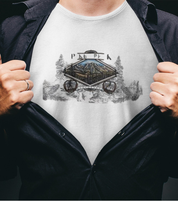 Pikes Peak Colorado Travel Explore Anvil Single Stitch Trees Scenic Mountains T-Shirt