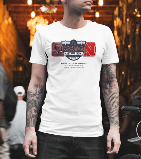 Boston College Eagles Vs Nebraska Cornhuskers Bad Boy Mowers Pinstripe Bowl Yankee Stadium December 28th T-Shirt