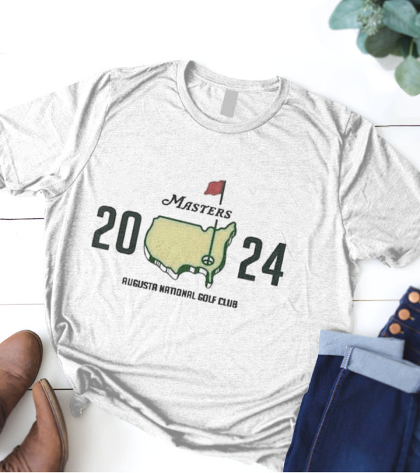 Masters 2024 Augusta National Golf Club Map Flag T-Shirt