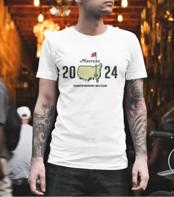 Masters 2024 Augusta National Golf Club Map Flag T-Shirt