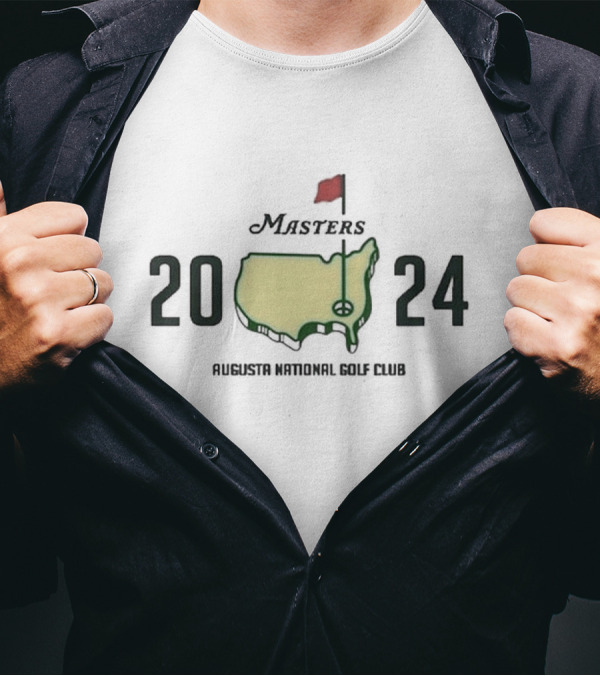 Masters 2024 Augusta National Golf Club Map Flag T-Shirt