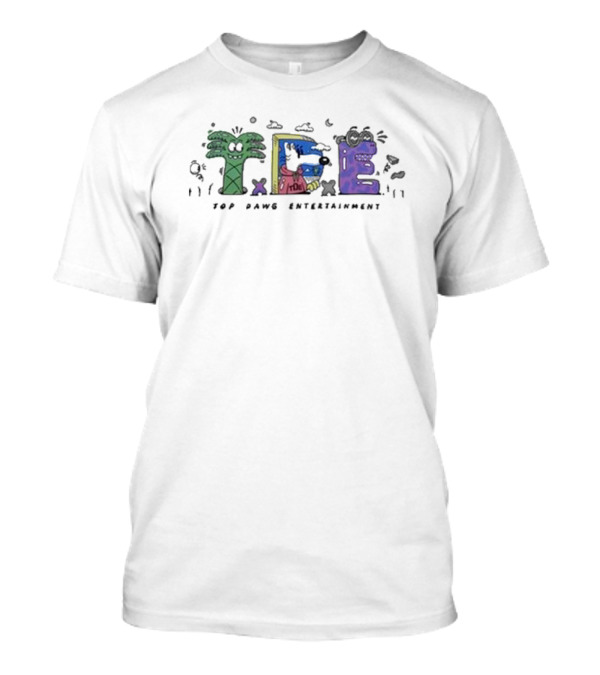 TDE Cartoon Letters Top Dawg Entertainment T-Shirt