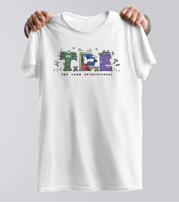 TDE Cartoon Letters Top Dawg Entertainment T-Shirt