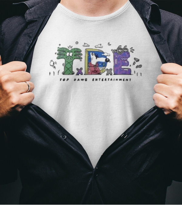 TDE Cartoon Letters Top Dawg Entertainment T-Shirt