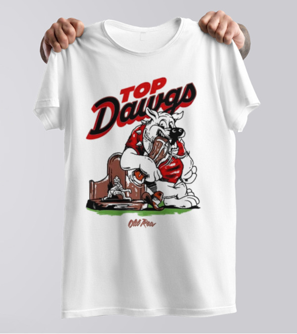 Top Dawgs Old Row Bulldog Eating Trophy Image T-Shirt