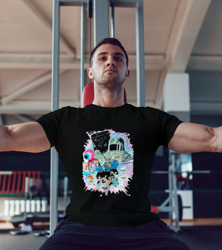 Sanguisugabogg Free Luigi Powdered Milk Pizza Eyeball Space Adventures With Aquabats Helmet And UFOs T-Shirt