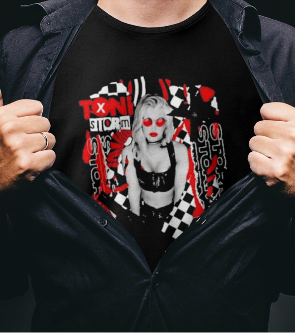 Toni Storm Red Sunglasses Checkerboard Aew Experience T-Shirt