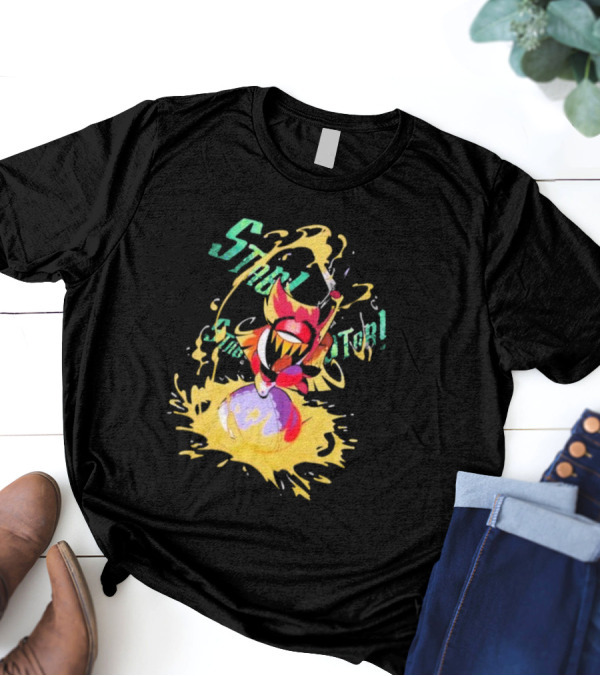 Hazbin Hotel Niffty Stop The Elevator Gold Glitter T-Shirt