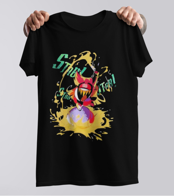 Hazbin Hotel Niffty Stop The Elevator Gold Glitter T-Shirt