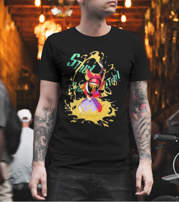 Hazbin Hotel Niffty Stop The Elevator Gold Glitter T-Shirt
