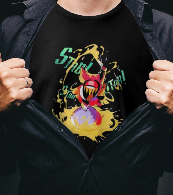 Hazbin Hotel Niffty Stop The Elevator Gold Glitter T-Shirt