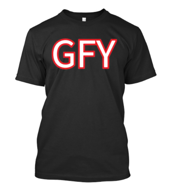 Elon Musk GFY Text Bold Red Outline T-Shirt