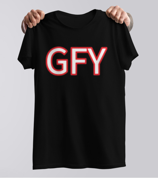 Elon Musk GFY Text Bold Red Outline T-Shirt