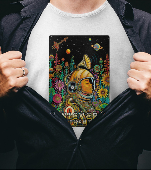 Thievery Corporation Space Astronaut Floral Concert Roseland Theater December 20 2024 Portland Oregon T-Shirt