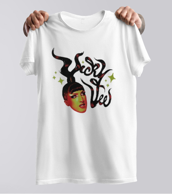 Vicky Vee Stylized Hair And Glittery Accents T-Shirt
