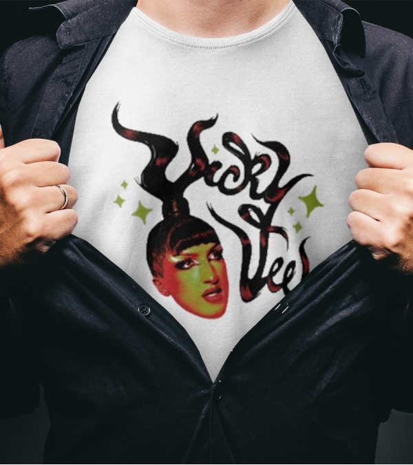 Vicky Vee Stylized Hair And Glittery Accents T-Shirt