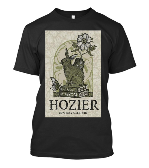 Hozier August 6 2024 Blossom Music Center Cuyahoga Falls Ohio T-Shirt