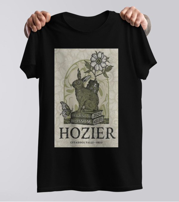 Hozier August 6 2024 Blossom Music Center Cuyahoga Falls Ohio T-Shirt