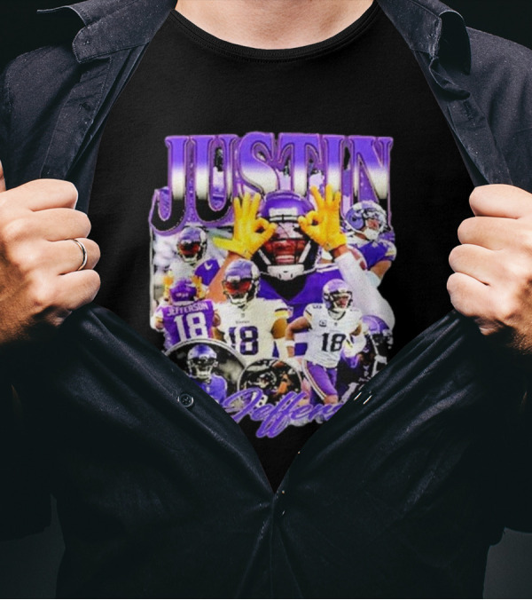 Justin Jefferson Wide Receiver 18 Minnesota Vikings Football Player T-Shirt