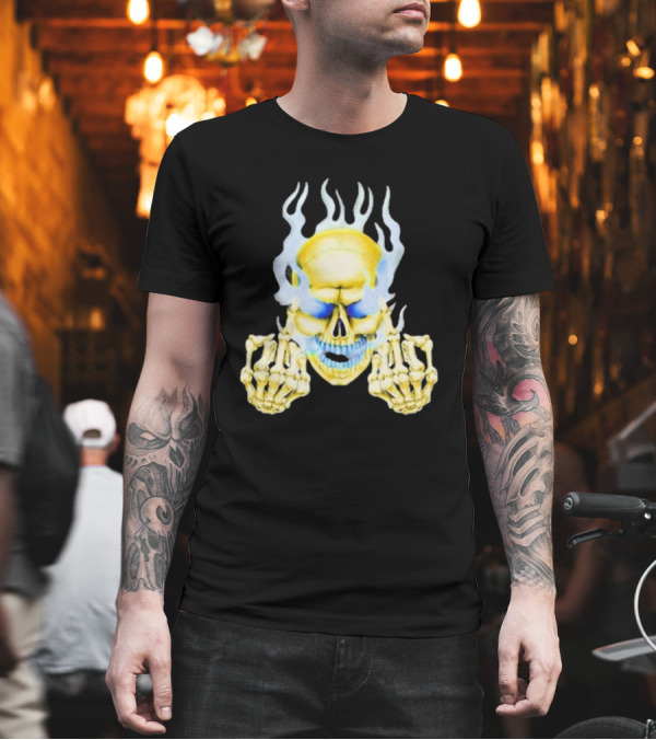 Skull Babbitt Revived Flaming Skeletal Embrace T-Shirt