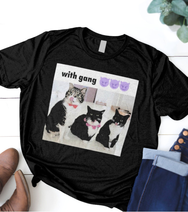 Unicouniuni3 With Gang Cat Devil Emoji Trio T-Shirt
