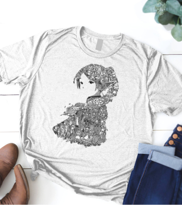 Turned Ninja Frieren Manga Collage Character T-Shirt