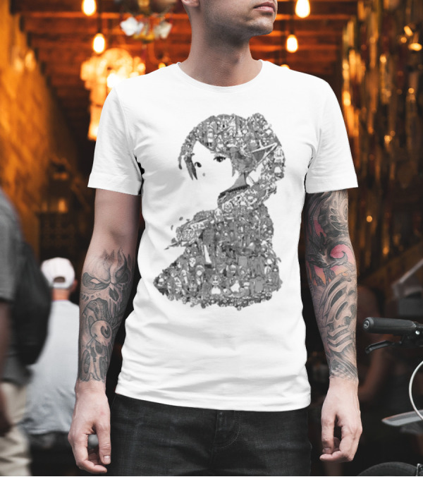 Turned Ninja Frieren Manga Collage Character T-Shirt