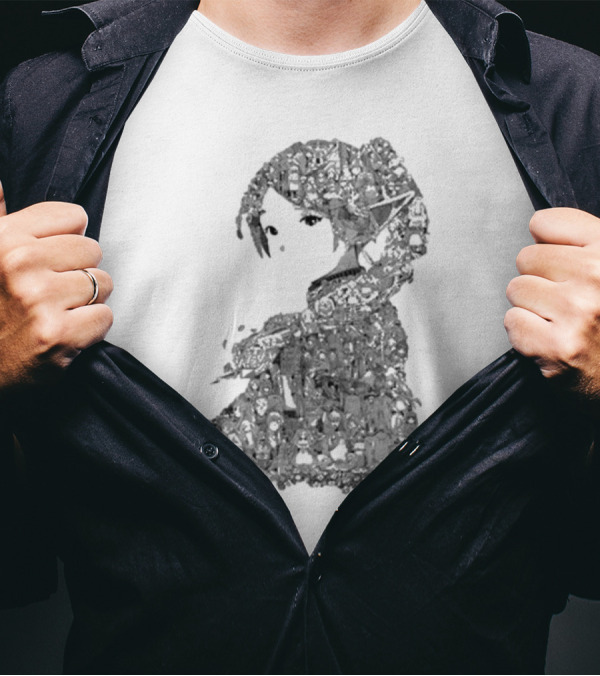 Turned Ninja Frieren Manga Collage Character T-Shirt