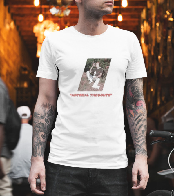 Abysmal Thoughts The Drums Album Art With Seated Figure And Nature Background T-Shirt
