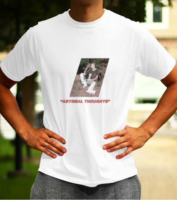 Abysmal Thoughts The Drums Album Art With Seated Figure And Nature Background T-Shirt
