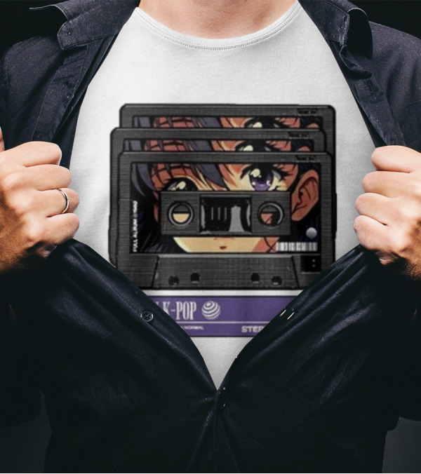 Urban K-Pop Stereo 80’s Anime Cassette Aesthetic T-Shirt
